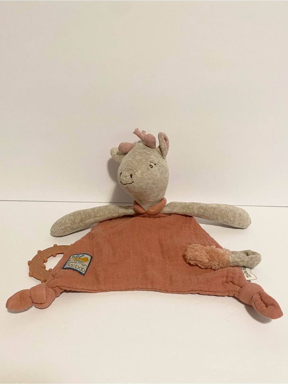 Moulin Roty Unicorn Baby Lovey Flat Infant Plush Lovie Doudou Security Blanket